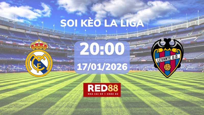 Soi kèo Real Madrid vs Levante – 20h00 – 17/01 – La Liga